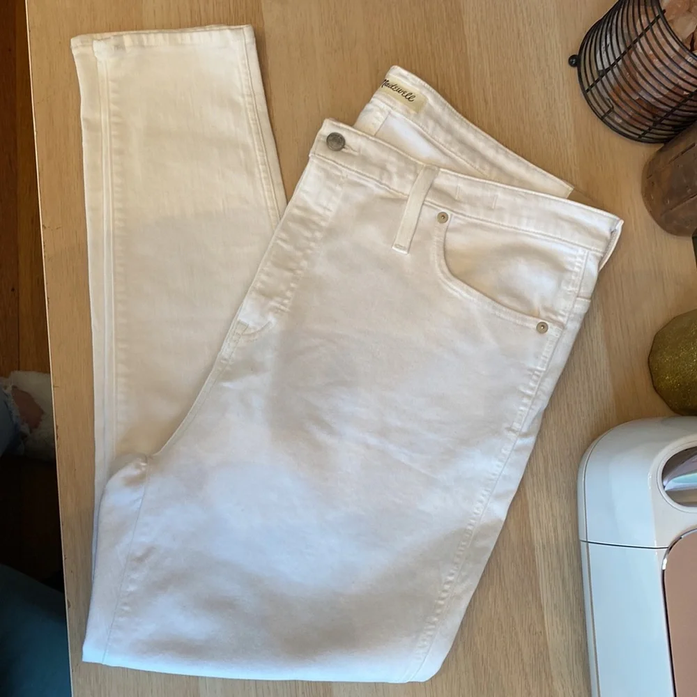 Madewell NWT pure white high rise 10” skinny jeans size 35 regular 28” inseam - Picture 2 of 12